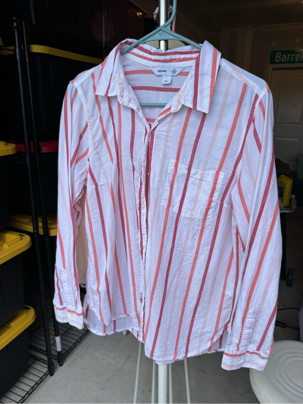 old navy classic shirt-Lightweight Button Up collared Shirt